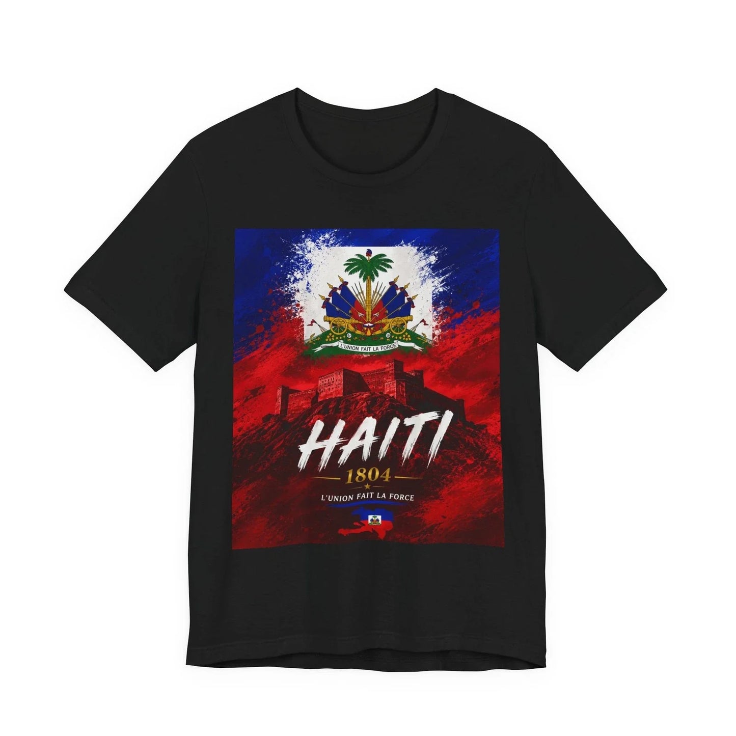 Haiti Coat of Arms Tee | Haitian Flag, 1804 Independence Design Unisex T-shirt, Sweatshirt, Hoodie, Long Sleeve Tee - T-Shirt, Sweatshirt, Hoodie