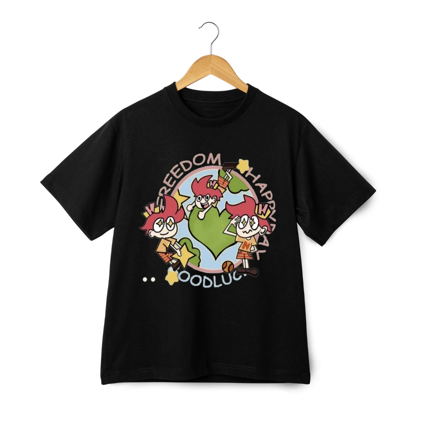 Freedom Happy Day Cartoon Character Graphic Unisex Tee Unisex T-shirt, Sweatshirt, Hoodie, Long Sleeve Tee - T-Shirt, Sweatshirt, Hoodie