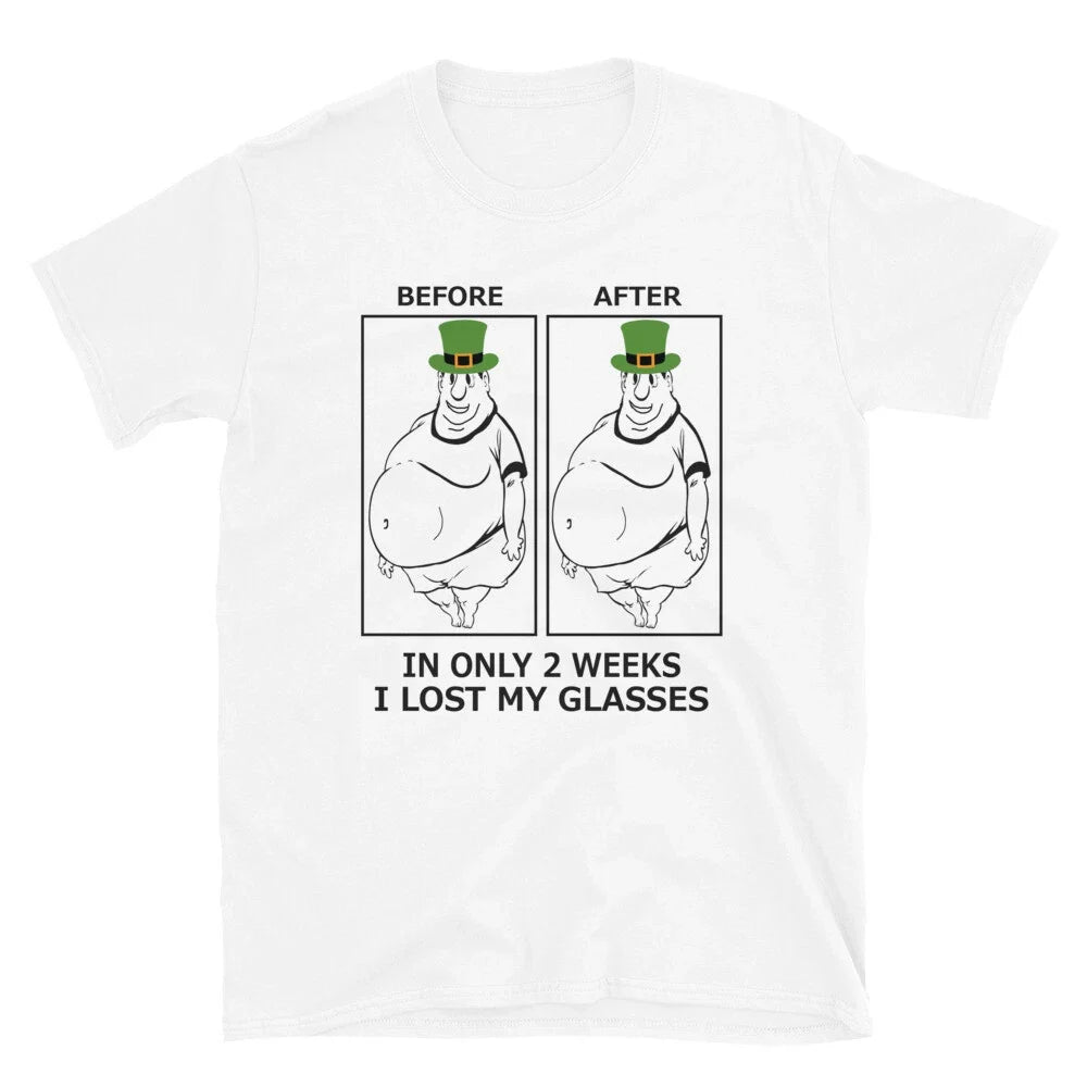 Funny St Patricks Humor In Only 2 Weeks I lost My Glasses Unisex T-Shirt Unisex T-shirt, Sweatshirt, Hoodie, Long Sleeve Tee - T-Shirt, Sweatshirt, Hoodie
