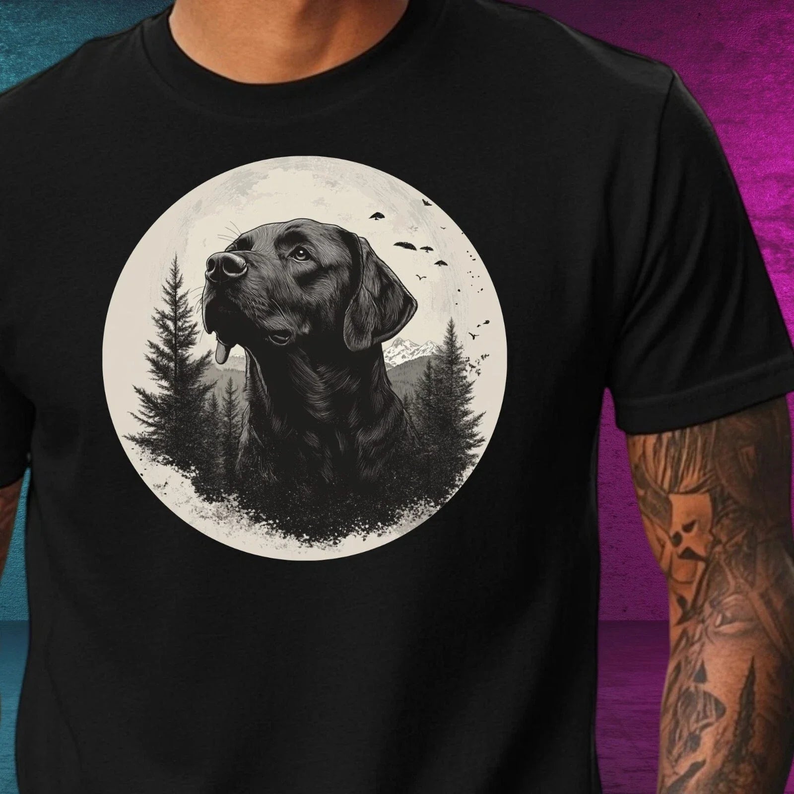 Mens Labrador Motif Cotton T-Shirt Size XS to 5XL Unisex T-shirt, Sweatshirt, Hoodie, Long Sleeve Tee - T-Shirt, Sweatshirt, Hoodie