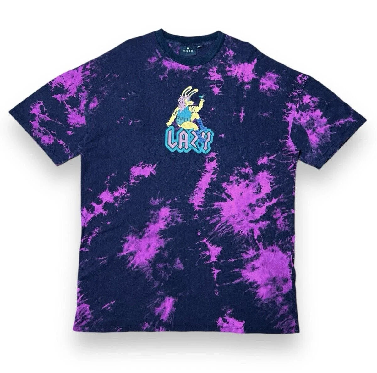 Lazy Oaf T-Shirt Large Faded Black Purple Vtg Y2K Lazy Babe Graphic Print Unisex T-shirt, Sweatshirt, Hoodie, Long Sleeve Tee - T-Shirt, Sweatshirt, Hoodie