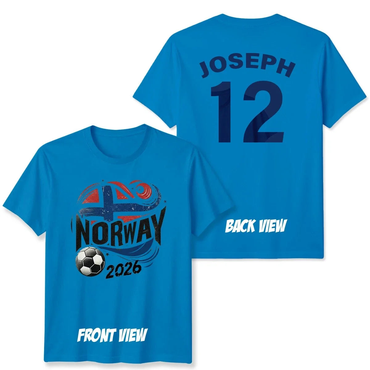 Norway Unisex Personalized Custom Name And Number T Shirt Football Game Top Unisex T-shirt, Sweatshirt, Hoodie, Long Sleeve Tee - T-Shirt, Sweatshirt, Hoodie