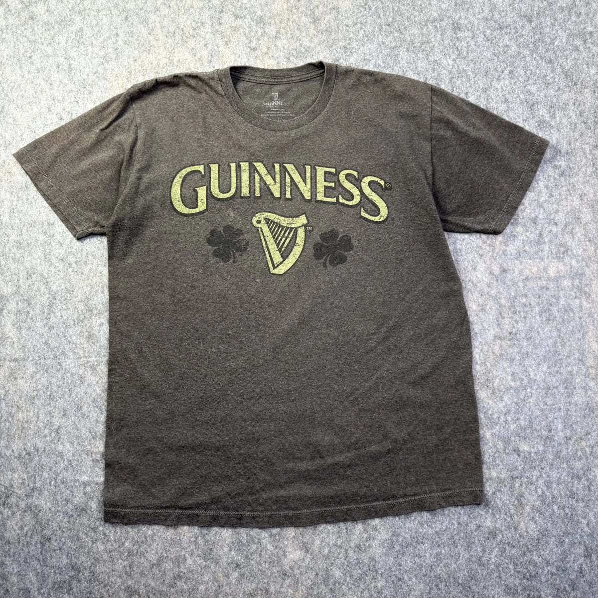 VTG Guinness Mens Sz L Grey Harp Logo Beer Lager - Adult & Kids T-Shirts, Sweatshirts & Hoodies apparel design preview 1