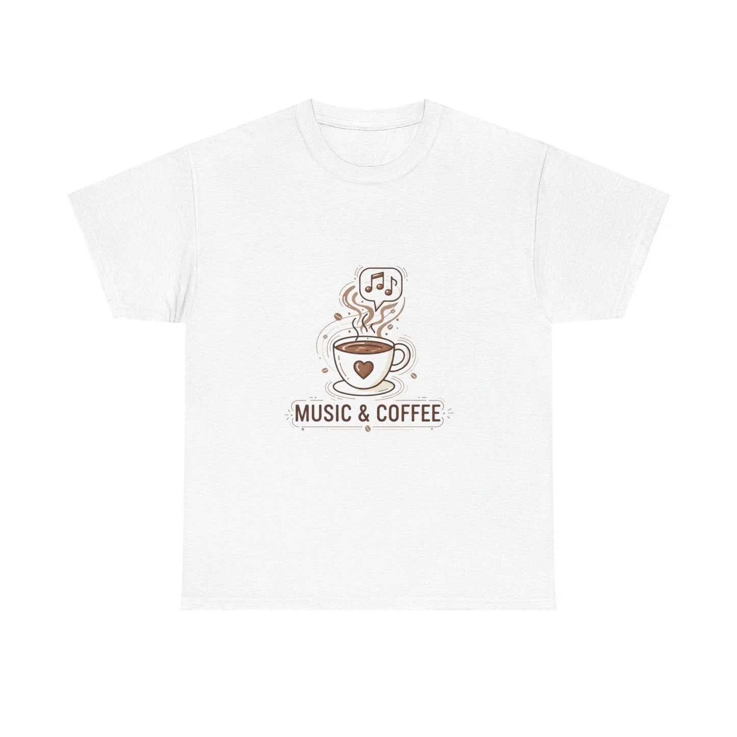 Music & Coffee Illustration T-Shirt | Coffee Cup Skull Design Unisex T-shirt, Sweatshirt, Hoodie, Long Sleeve Tee - T-Shirt, Sweatshirt, Hoodie