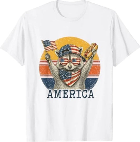 America Meme Raccoon Hot Dog 250 Years 1776 2026 4th of July T-Shirt Unisex T-shirt, Sweatshirt, Hoodie, Long Sleeve Tee - T-Shirt, Sweatshirt, Hoodie