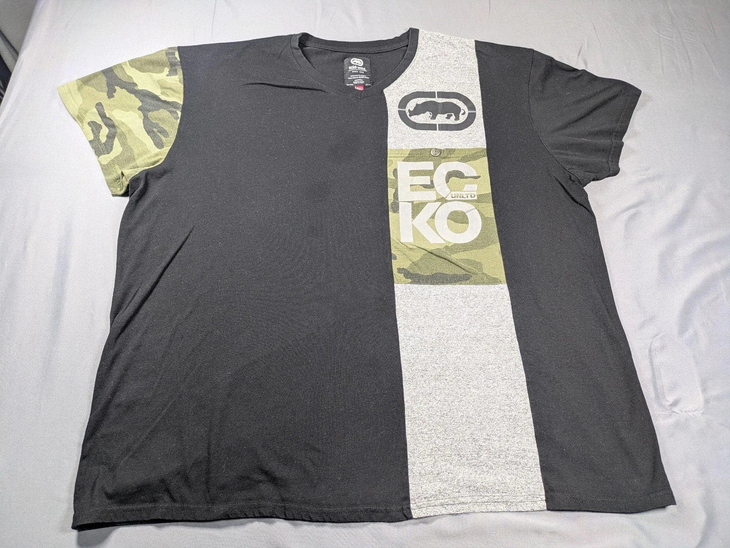 Vintage Ecko Unltd Shirt Mens 5XL Black Camo Short Sleeve Pocket Tee Rhino Y2K Unisex T-shirt, Sweatshirt, Hoodie, Long Sleeve Tee - T-Shirt, Sweatshirt, Hoodie