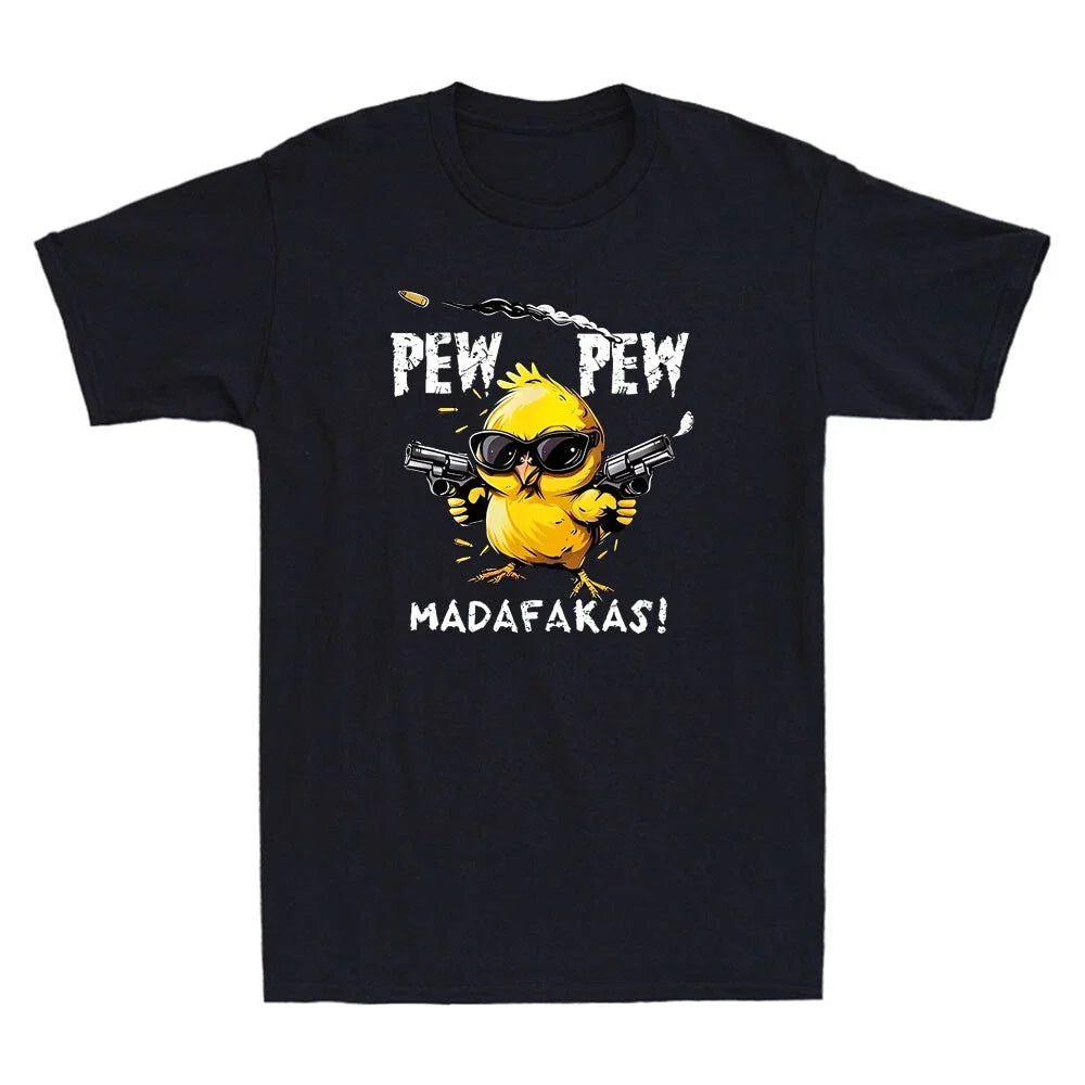 Pew Pew Madafakas Funny Glasses Chicken Hold Guns Meme Quote Retro Men's T-Shirt Unisex T-shirt, Sweatshirt, Hoodie, Long Sleeve Tee - T-Shirt, Sweatshirt, Hoodie