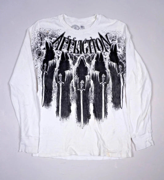 Affliction Long Sleeve Shirt Mens Large Y2K White Grim Reaper Thermal Gothic Tee Unisex T-shirt, Sweatshirt, Hoodie, Long Sleeve Tee - T-Shirt, Sweatshirt, Hoodie