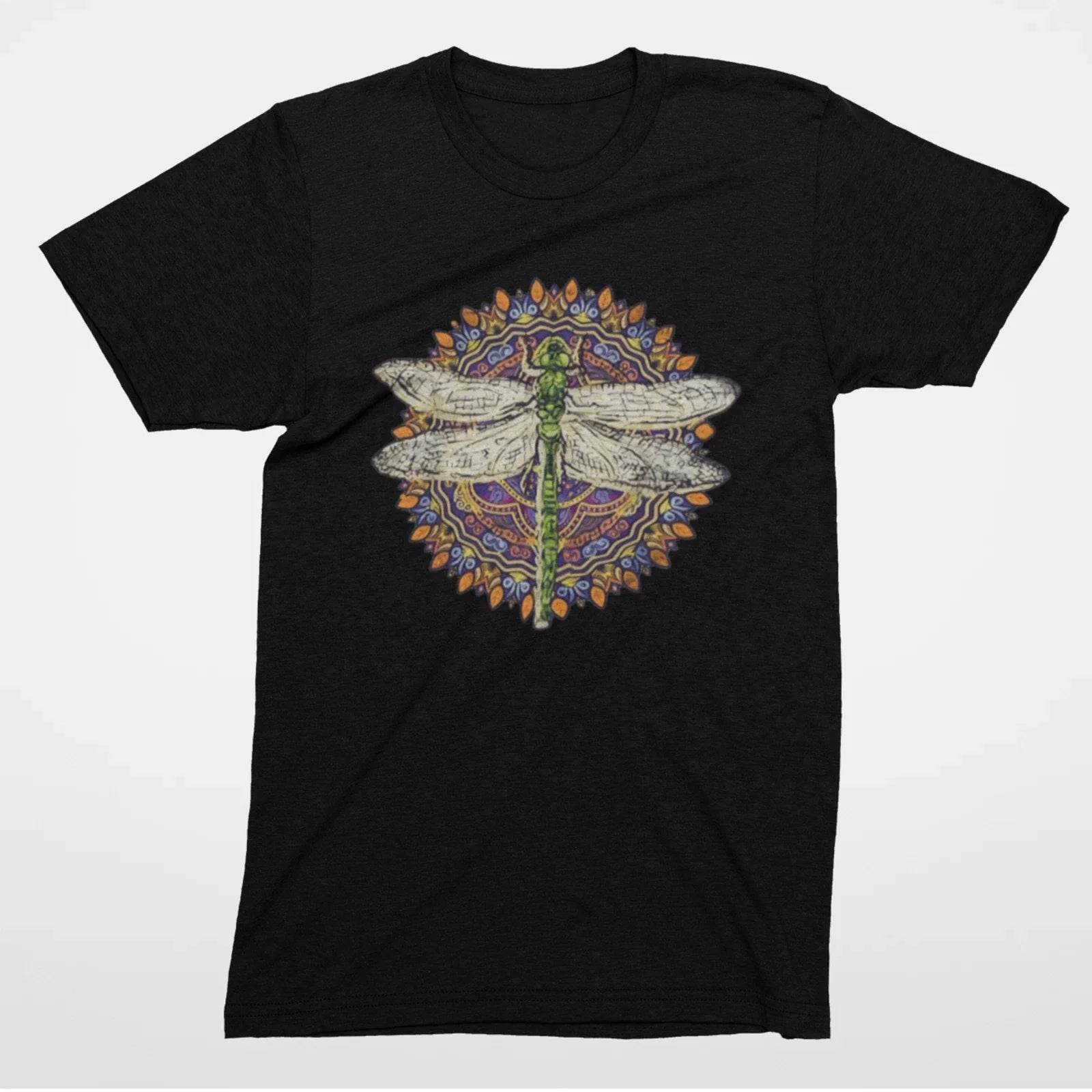 Psychedelic Dragonfly Shirt Mandala Vintage Boho Graphic Tee Unisex T-shirt, Sweatshirt, Hoodie, Long Sleeve Tee - T-Shirt, Sweatshirt, Hoodie