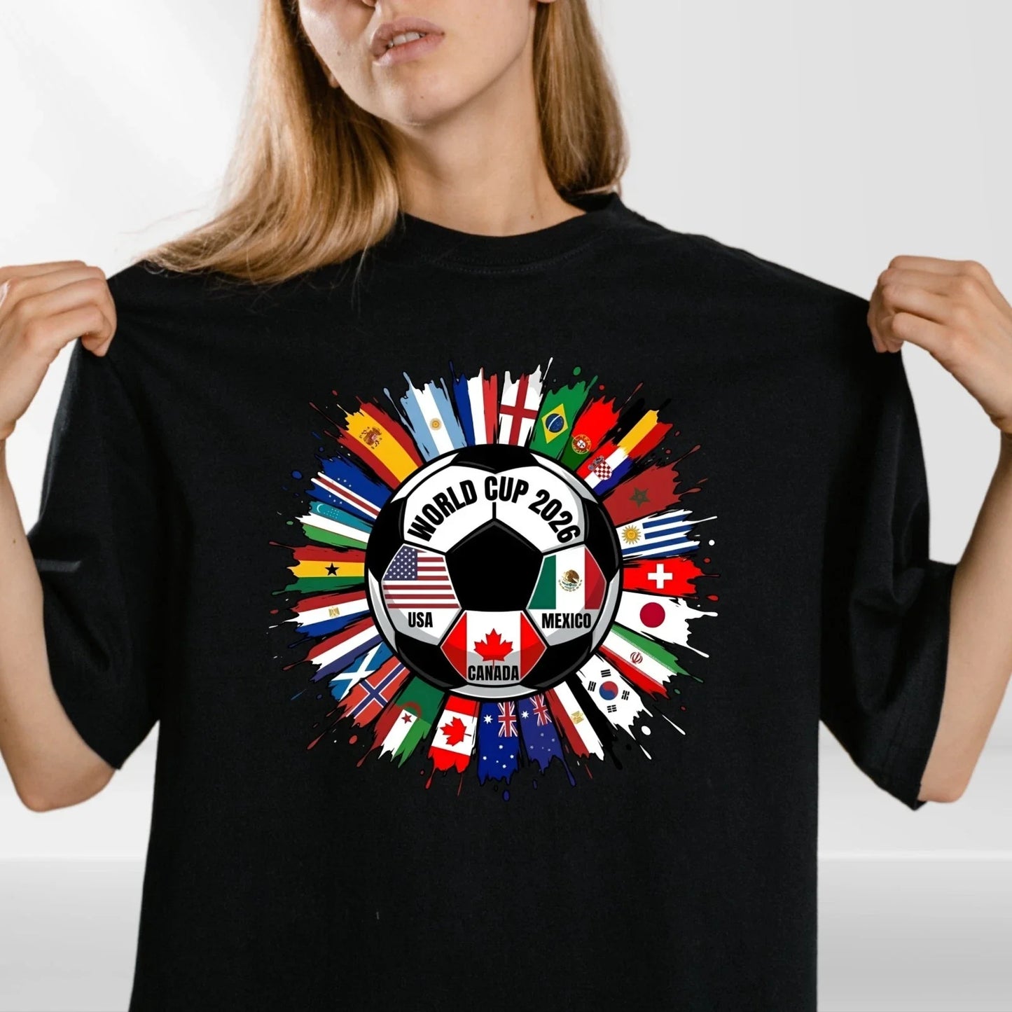 World Cup 2026 Football T-Shirt Unisex Soccer Fan Graphic Tee USA Canada Mexico Unisex T-shirt, Sweatshirt, Hoodie, Long Sleeve Tee - T-Shirt, Sweatshirt, Hoodie