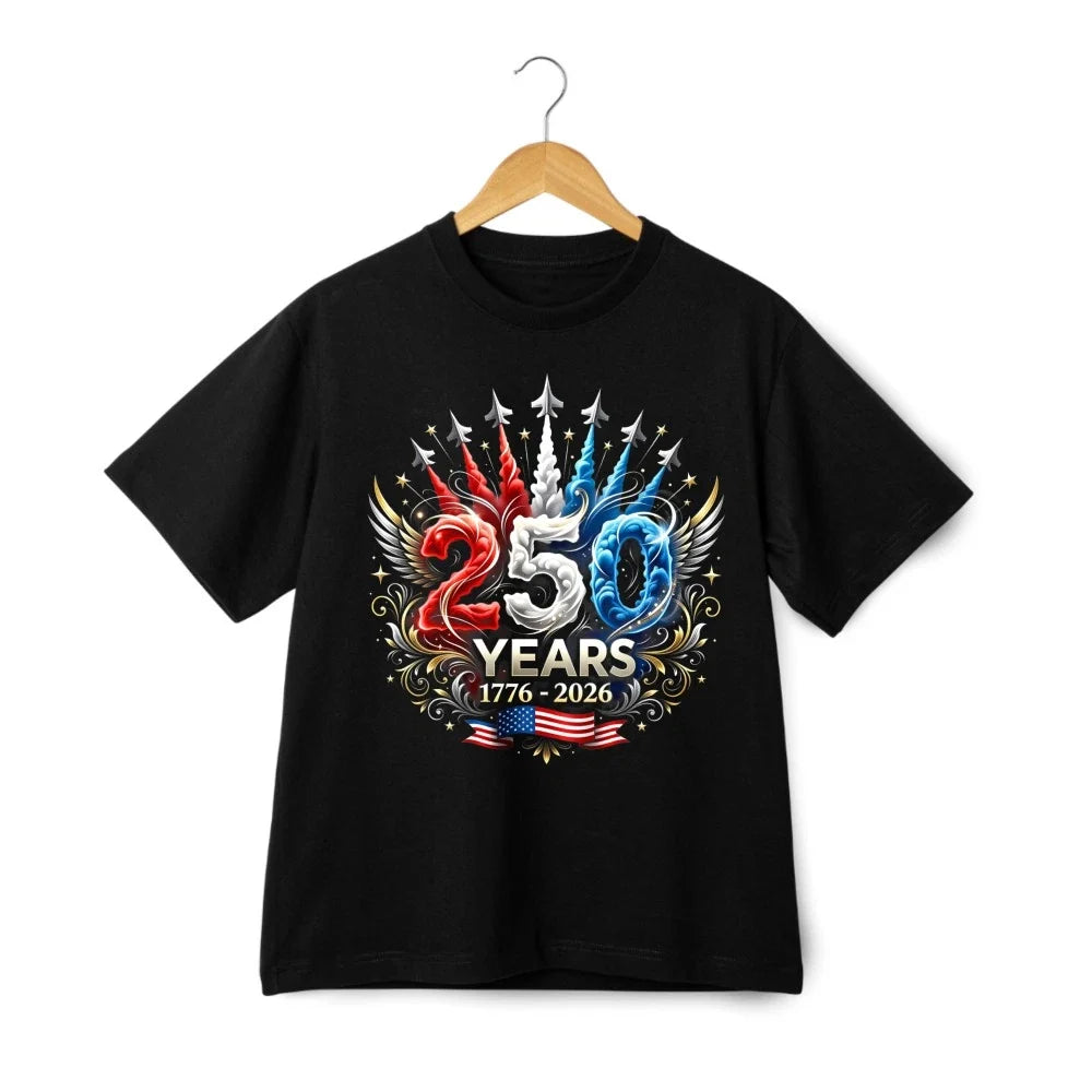 Retro 4th of July 250 Years 1776-2026 GraphicT-Shirt Unisex Patriotic Gift Tee Unisex T-shirt, Sweatshirt, Hoodie, Long Sleeve Tee - T-Shirt, Sweatshirt, Hoodie