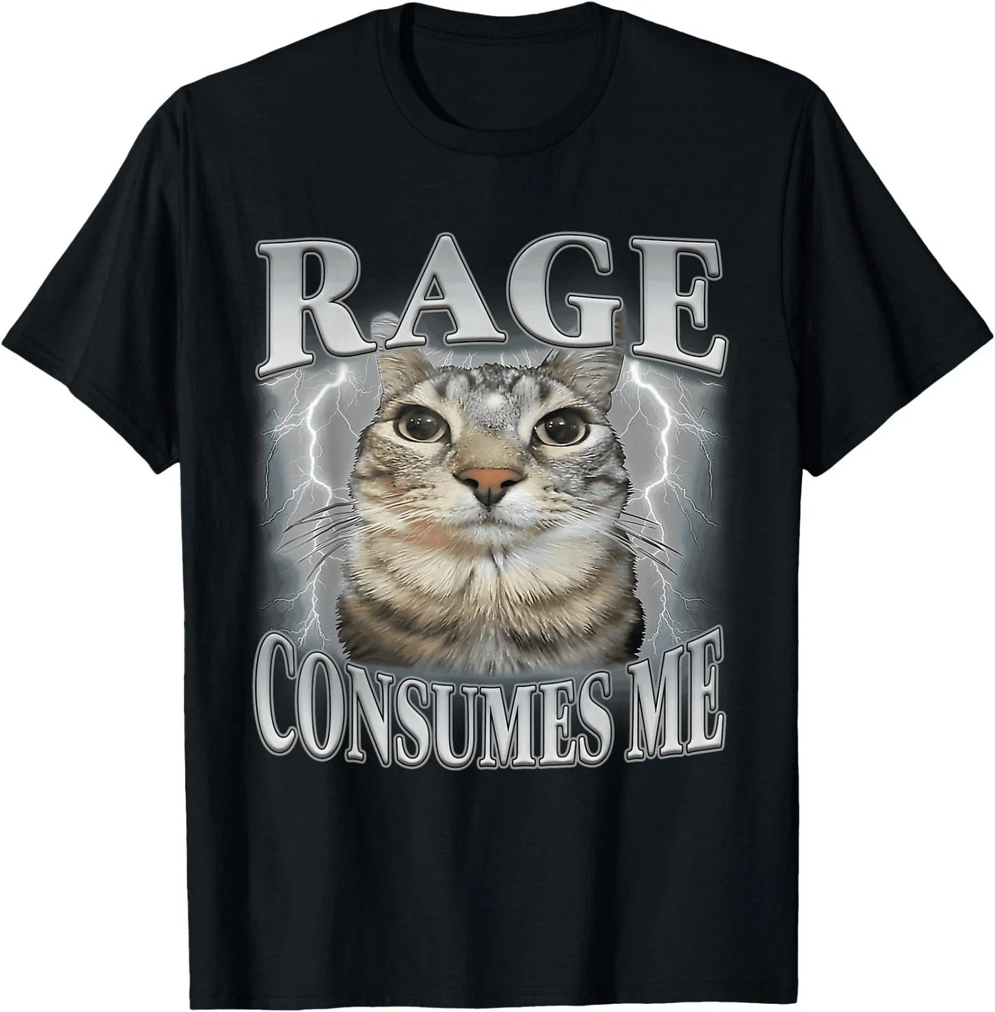 Rage Consumes Me Funny Silly Staring Cat Meme Women Men T-Shirt Unisex T-shirt, Sweatshirt, Hoodie, Long Sleeve Tee - T-Shirt, Sweatshirt, Hoodie
