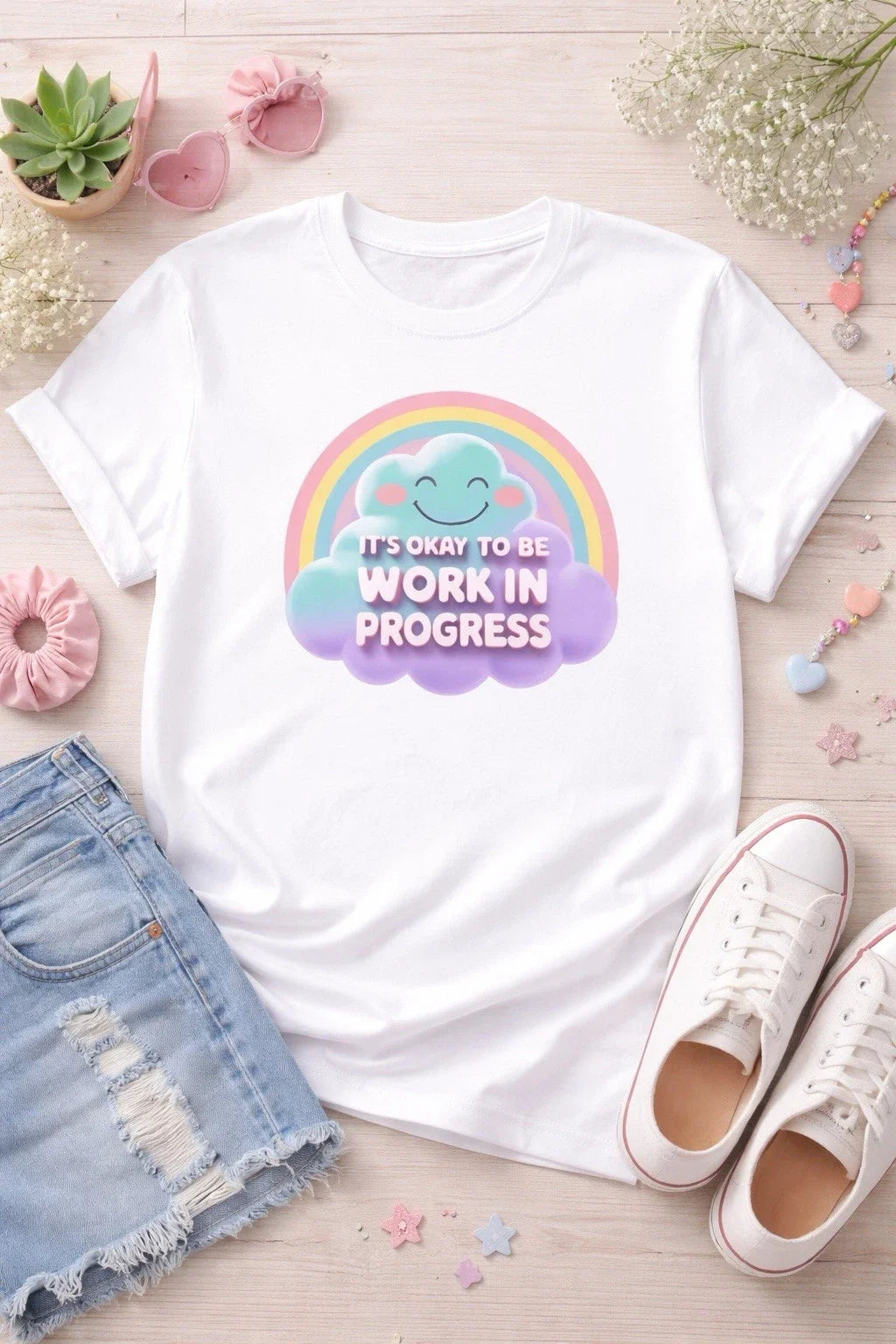 Retro Y2K Pastel Cloud T-shirt - Soft Girl Aesthetic - Mental Health Awareness Unisex T-shirt, Sweatshirt, Hoodie, Long Sleeve Tee - T-Shirt, Sweatshirt, Hoodie