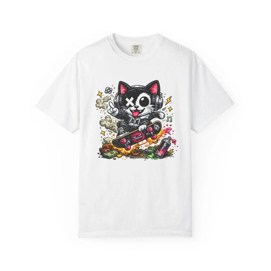 "Skate Cat" T-shirt | Cartoon Kawaii Skateboarder | 4 Colors Unisex T-shirt, Sweatshirt, Hoodie, Long Sleeve Tee - T-Shirt, Sweatshirt, Hoodie