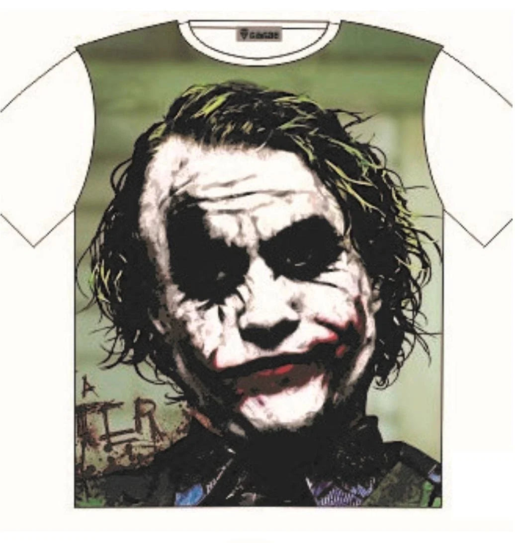 The Joker Heath Ledger character Print T-Shirt Attitude Street Fashion Mens Ladi Unisex T-shirt, Sweatshirt, Hoodie, Long Sleeve Tee - T-Shirt, Sweatshirt, Hoodie