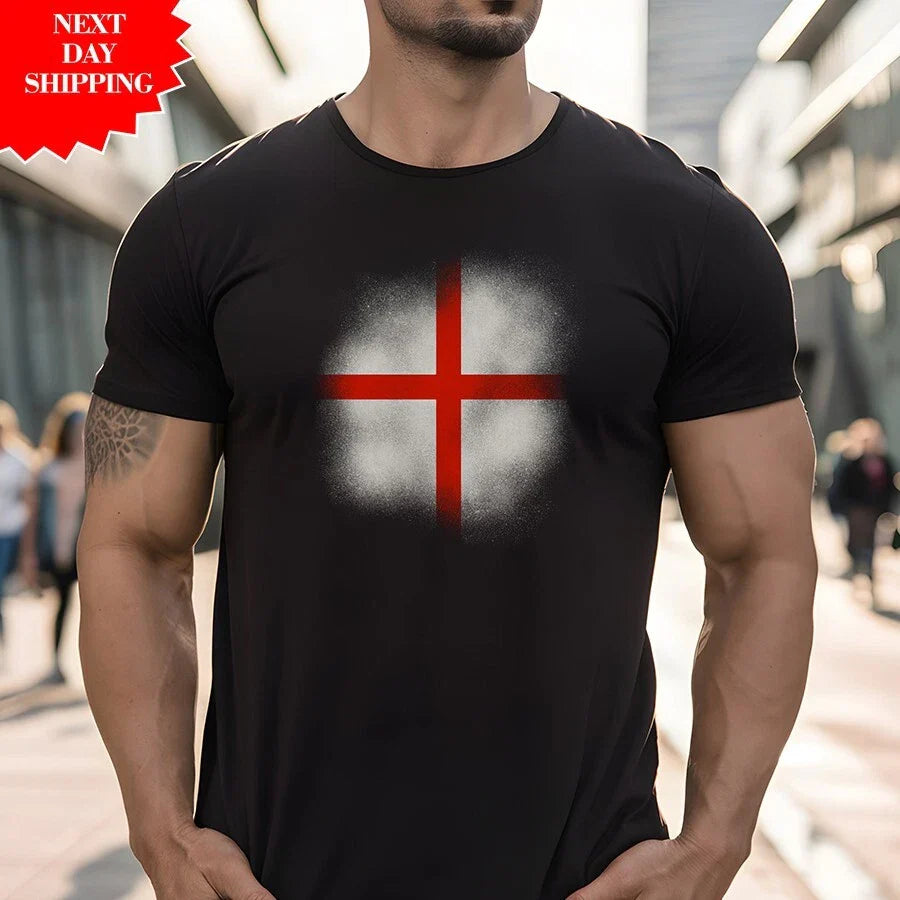 England St George Distressed Flag T Shirt Printed England Football Flag Gift Top Unisex T-shirt, Sweatshirt, Hoodie, Long Sleeve Tee - T-Shirt, Sweatshirt, Hoodie