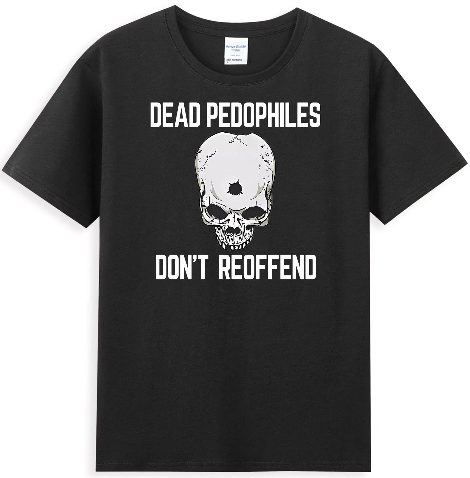 Dead Pedophiles Don't Reoffend Funny Skull Bullet Hole Horror Men's T-Shirt Unisex T-shirt, Sweatshirt, Hoodie, Long Sleeve Tee - T-Shirt, Sweatshirt, Hoodie