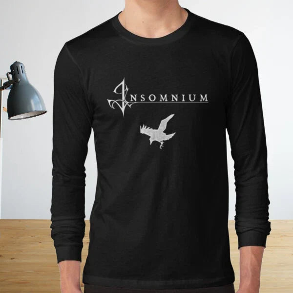 Insomnium crow logo Long Sleeve T-Shirt Funny  Size S to 5XL Unisex T-shirt, Sweatshirt, Hoodie, Long Sleeve Tee - T-Shirt, Sweatshirt, Hoodie