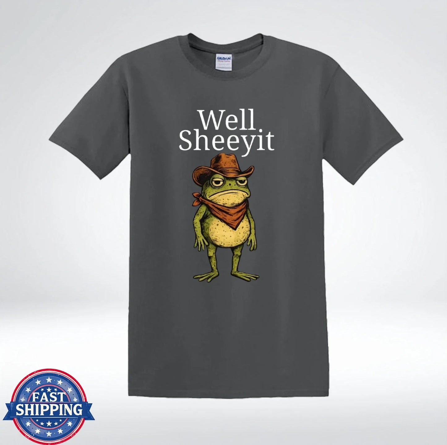 Well Sheeyit Funny Frog Cowboy Meme Western Humor T-Shirt Unisex T-shirt, Sweatshirt, Hoodie, Long Sleeve Tee - T-Shirt, Sweatshirt, Hoodie