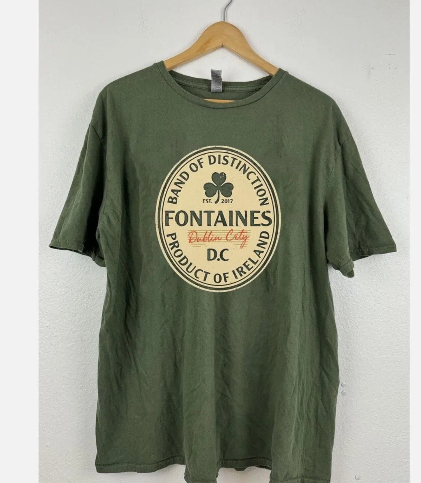 Fontaines D.C. Band Est 2017 Logo T Shirt Green All Size Unisex T-shirt, Sweatshirt, Hoodie, Long Sleeve Tee - T-Shirt, Sweatshirt, Hoodie