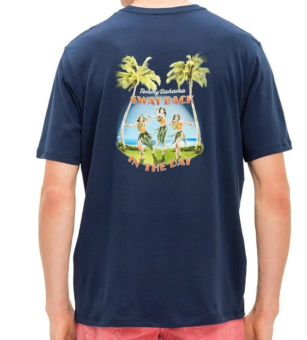TOMMY BAHAMA Sway Back in the day -Size Large Only -Navy 100% Cotton Unisex T-shirt, Sweatshirt, Hoodie, Long Sleeve Tee - T-Shirt, Sweatshirt, Hoodie