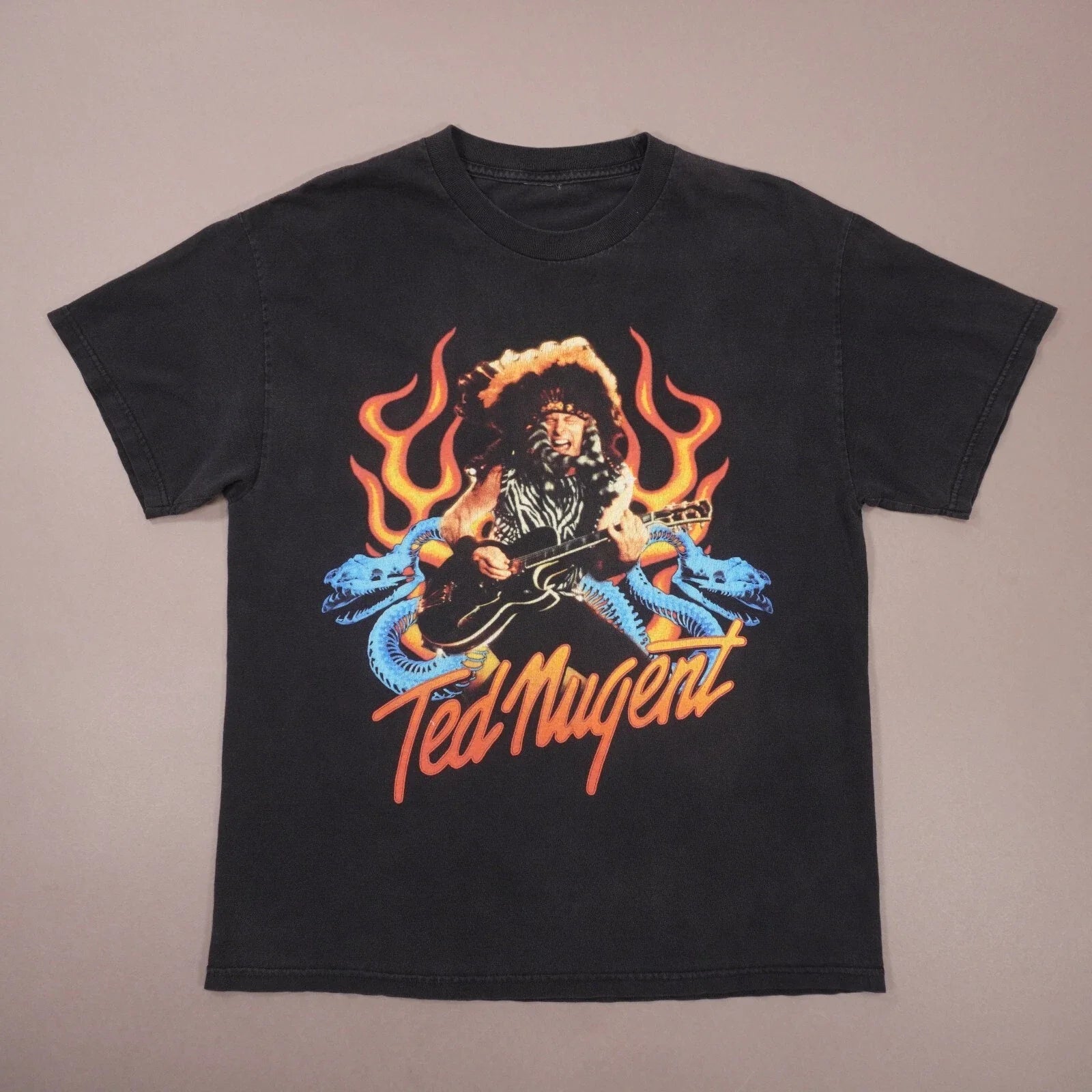 Vintage Y2K Ted Nugent 2003 US Tour T Shirt Mens Large Black Cotton Nice Fade Unisex T-shirt, Sweatshirt, Hoodie, Long Sleeve Tee - T-Shirt, Sweatshirt, Hoodie