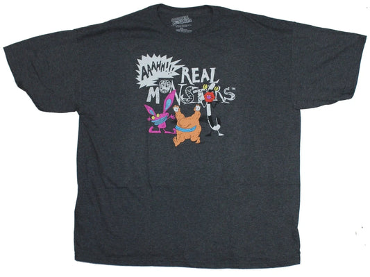 Aaahh!! Real Monsters Adult New T-Shirt - Real Monsters Characters Under Logo Unisex T-shirt, Sweatshirt, Hoodie, Long Sleeve Tee - T-Shirt, Sweatshirt, Hoodie