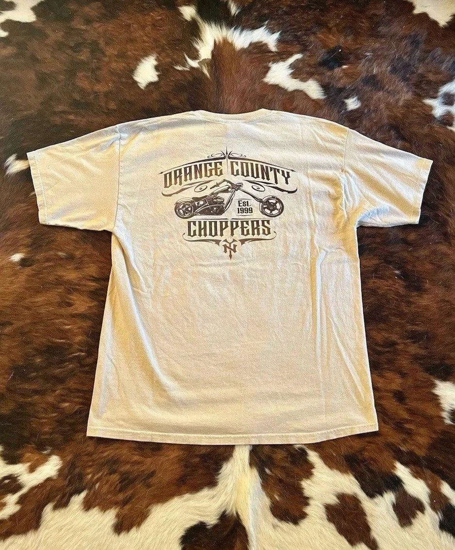 Vintage Y2K Orange County Choppers OCC Double Sided Biker T-Shirt Mens XL Unisex T-shirt, Sweatshirt, Hoodie, Long Sleeve Tee - T-Shirt, Sweatshirt, Hoodie
