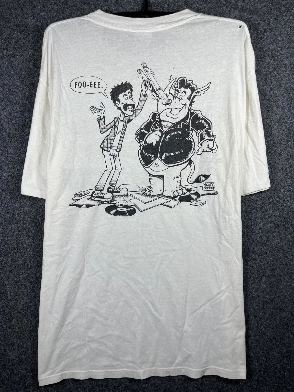 Vintage 90s Frank Zappa Beat The Boots T Shirt Scott Shaw Cartoon Art White XL Unisex T-shirt, Sweatshirt, Hoodie, Long Sleeve Tee - T-Shirt, Sweatshirt, Hoodie