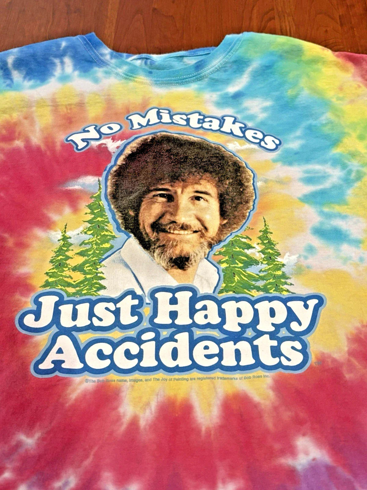 Bob Ross No Mistakes Just Happy Accidents Tie Dye T-Shirt Unisex Adult Medium M Unisex T-shirt, Sweatshirt, Hoodie, Long Sleeve Tee - T-Shirt, Sweatshirt, Hoodie