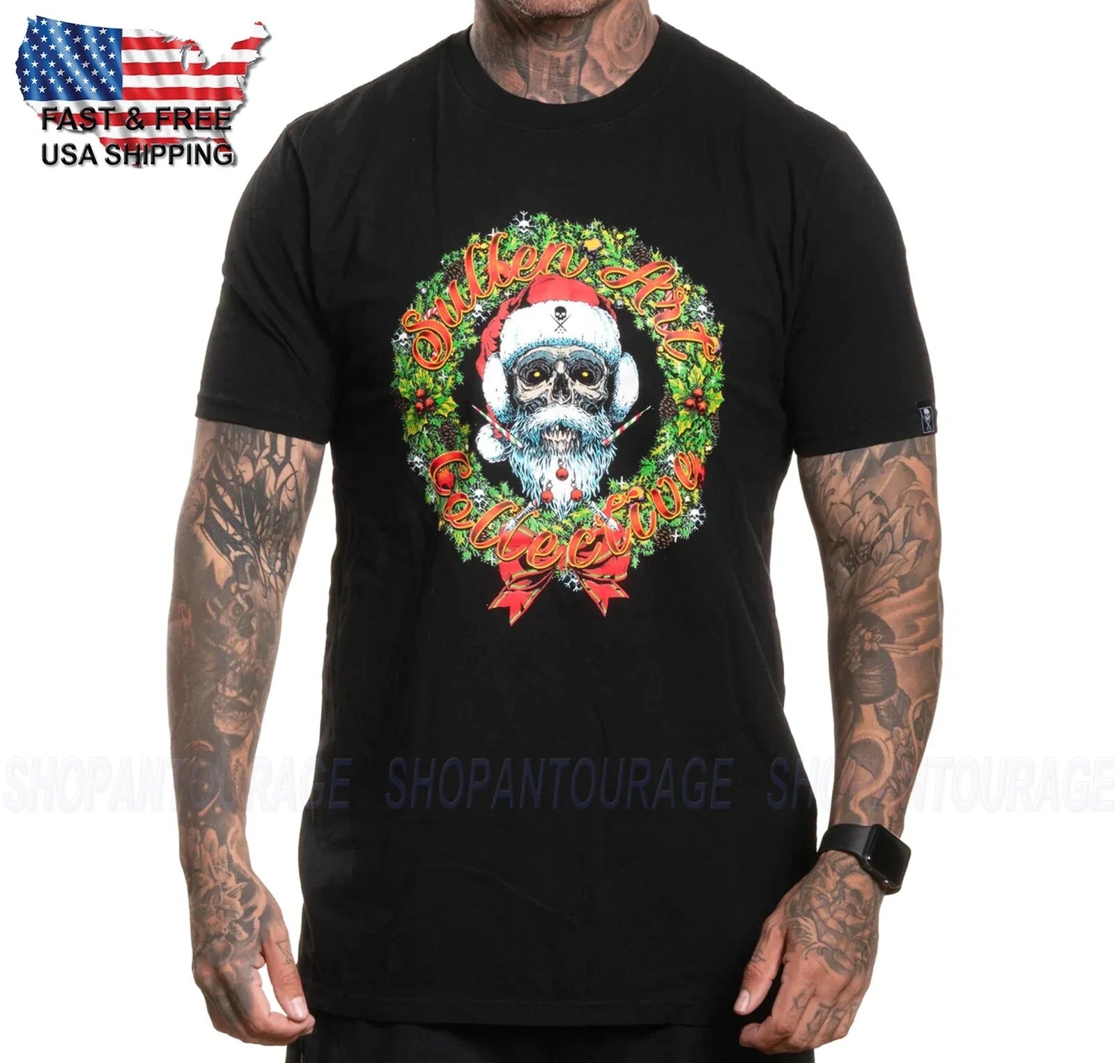Sullen Art Collective XMAS T-Shirt A Maniche Corte Premium Fit SCM7059 Nuovo Unisex T-shirt, Sweatshirt, Hoodie, Long Sleeve Tee - T-Shirt, Sweatshirt, Hoodie