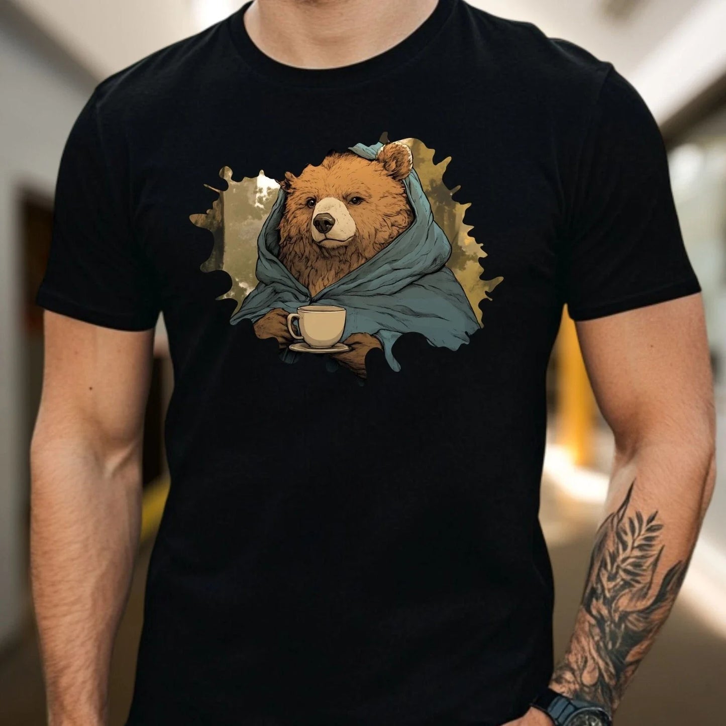 Mens Funny Brown Bear Print Cotton T-Shirt Size XS to 5XL Unisex T-shirt, Sweatshirt, Hoodie, Long Sleeve Tee - T-Shirt, Sweatshirt, Hoodie
