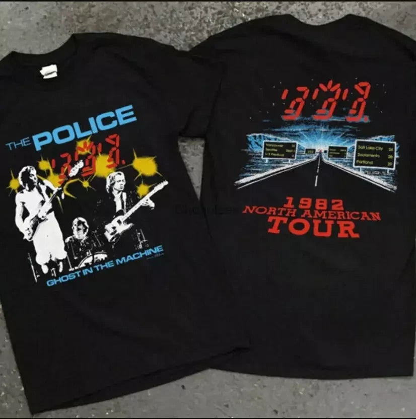 Vintage 1982 The Police Ghost In The Machine Concert Tour T Shirt Unisex T-shirt, Sweatshirt, Hoodie, Long Sleeve Tee - T-Shirt, Sweatshirt, Hoodie