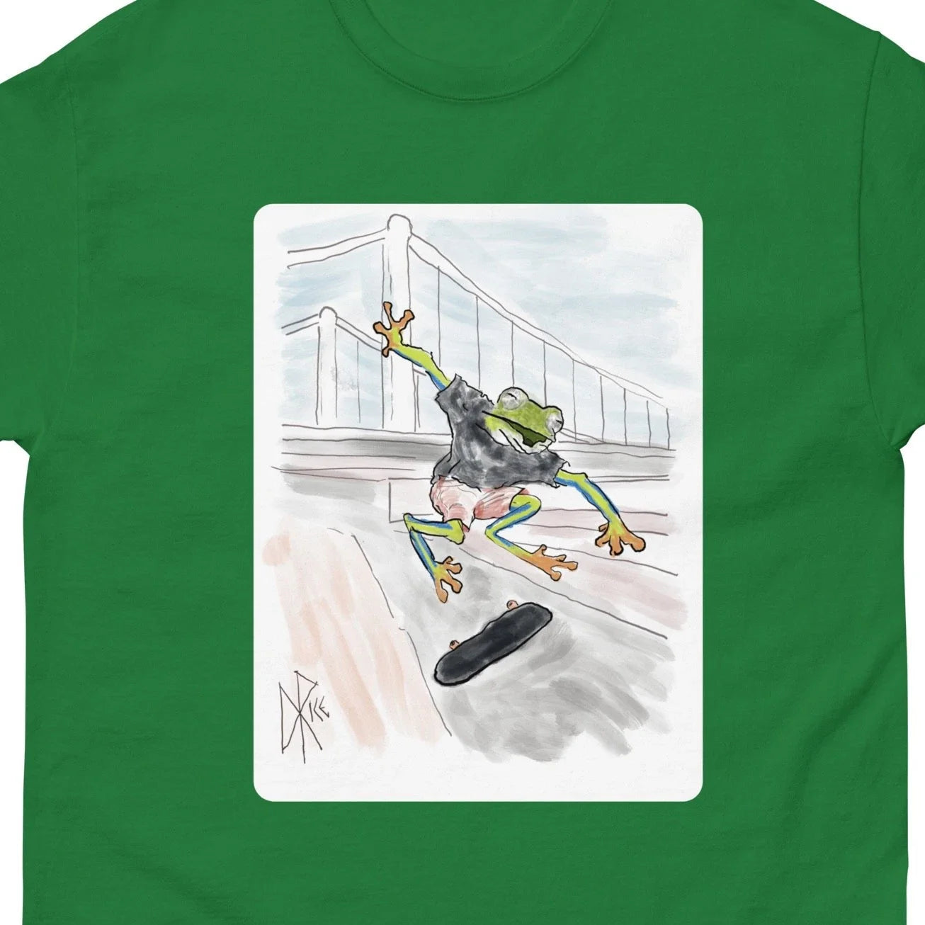 Skater Frog - Classic T-shirt Graphic Tee Funny Cool Skateboard Sketch Art Unisex T-shirt, Sweatshirt, Hoodie, Long Sleeve Tee - T-Shirt, Sweatshirt, Hoodie