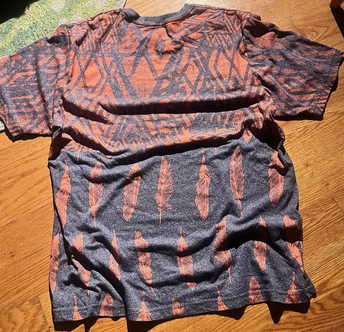 Y2K LRG Navy Blue Tribal Print AOP Shirt Men's XL  All Over Print Unisex T-shirt, Sweatshirt, Hoodie, Long Sleeve Tee - T-Shirt, Sweatshirt, Hoodie