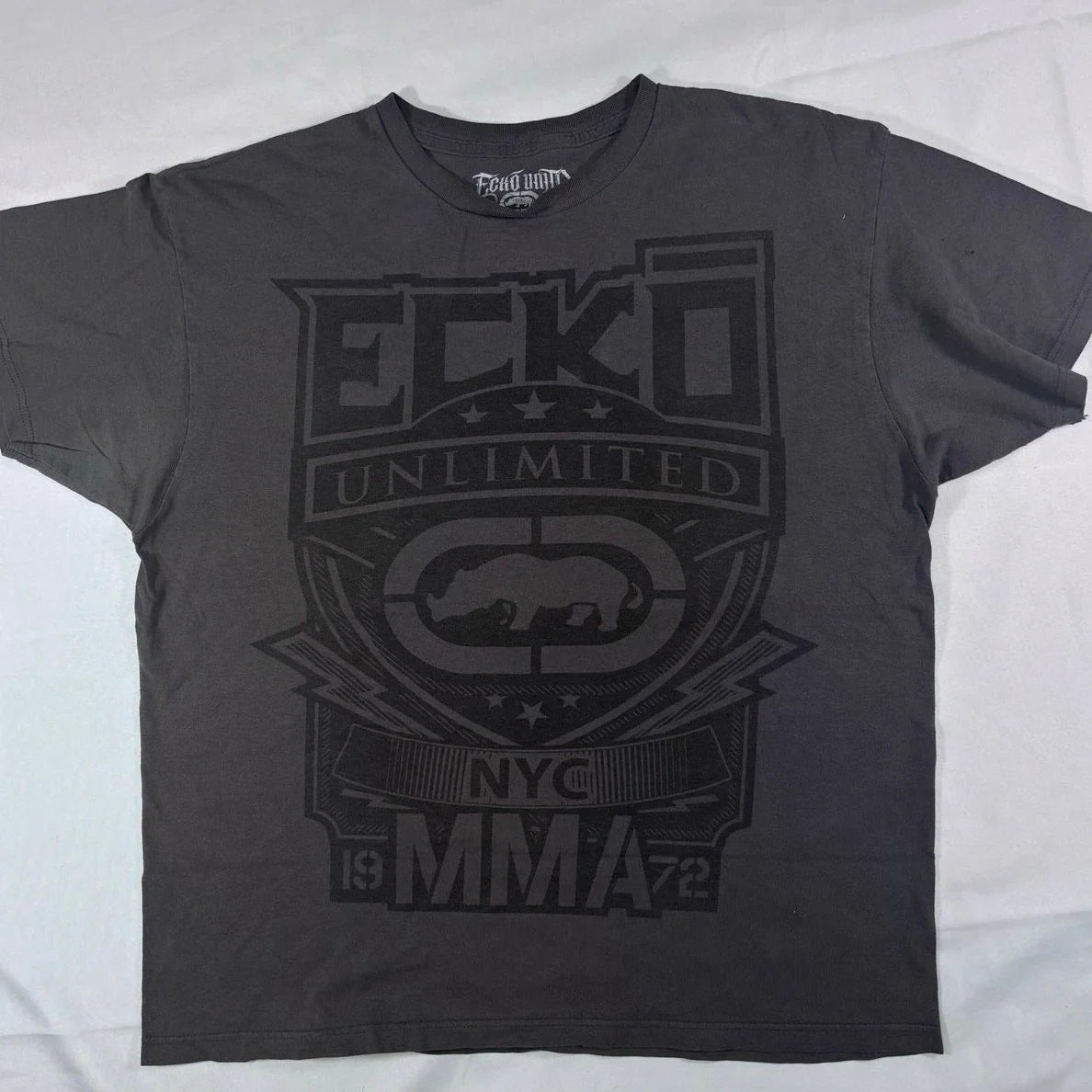 Ecko Unltd MMA Graphic T-Shirt XL Charcoal Grey Y2K Rhino Combat Hype Gym Tee Unisex T-shirt, Sweatshirt, Hoodie, Long Sleeve Tee - T-Shirt, Sweatshirt, Hoodie