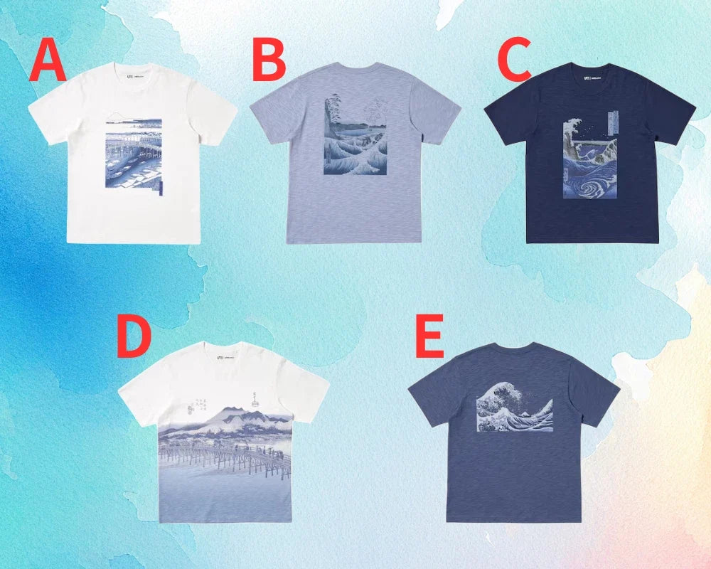 UNIQLO UT Ukiyo-e Blue T-Shirt Katsushika Hokusai Art Museum of Fine Arts Boston Unisex T-shirt, Sweatshirt, Hoodie, Long Sleeve Tee - T-Shirt, Sweatshirt, Hoodie