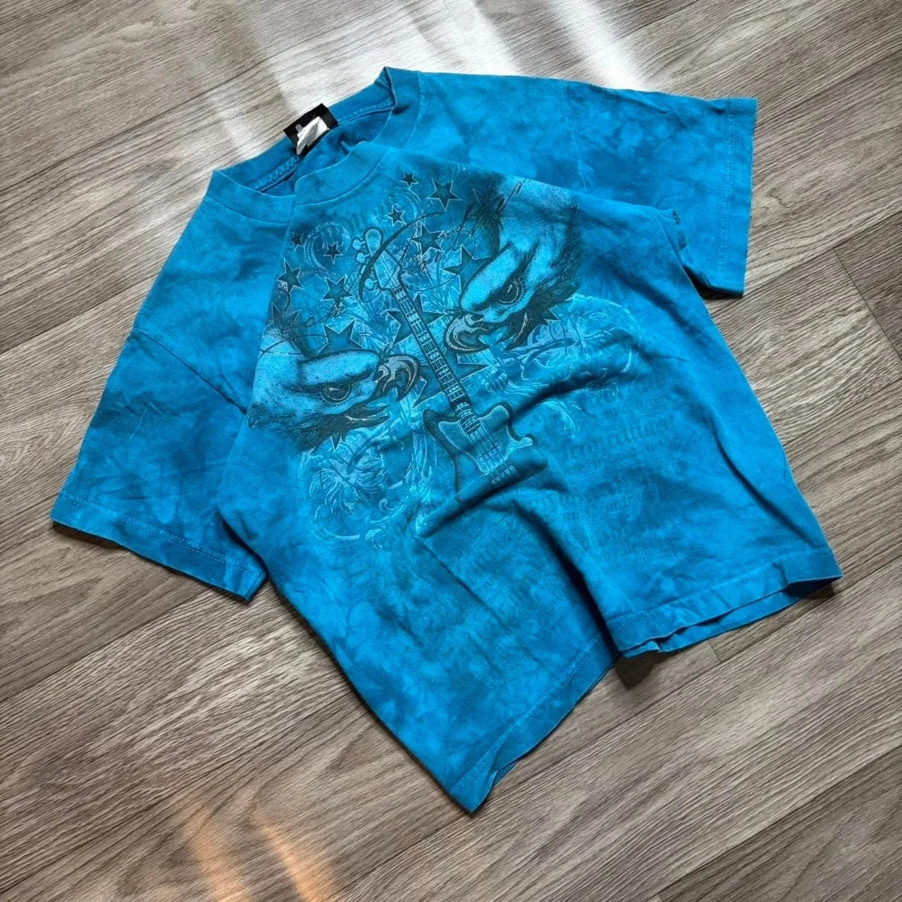 Vintage Y2K Goth Grunge Emo Skate Eagle Rock AOP All Over Print Tie Dye Tee Sz S Unisex T-shirt, Sweatshirt, Hoodie, Long Sleeve Tee - T-Shirt, Sweatshirt, Hoodie