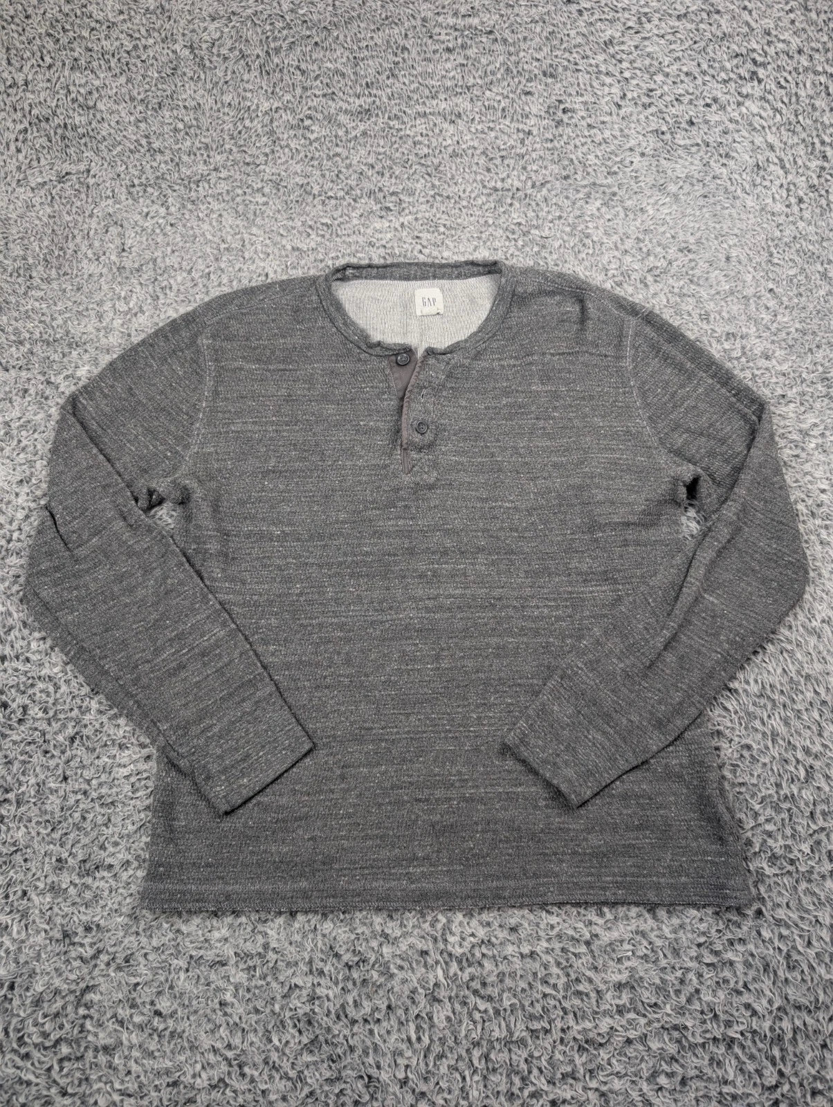GAP Shirt Men Medium Gray Henley Casual Preppy Minimalist Long Sleeve Pullover Unisex T-shirt, Sweatshirt, Hoodie, Long Sleeve Tee - T-Shirt, Sweatshirt, Hoodie