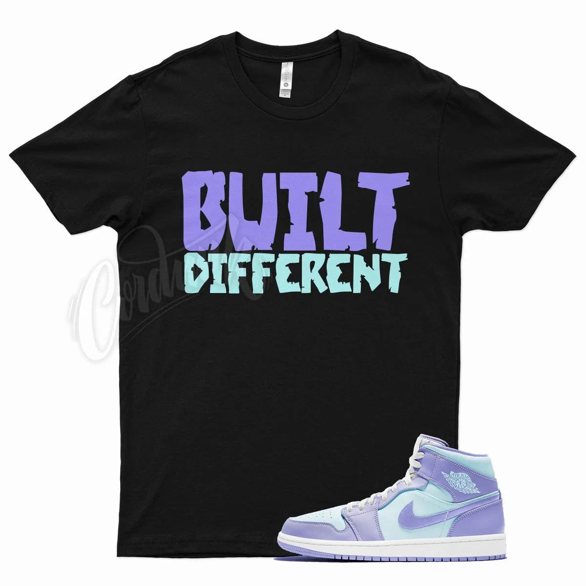Black BUILT T Shirt for Air J1 1 Mid Purple Pulse Aqua Lavender Arctic Unisex T-shirt, Sweatshirt, Hoodie, Long Sleeve Tee - T-Shirt, Sweatshirt, Hoodie