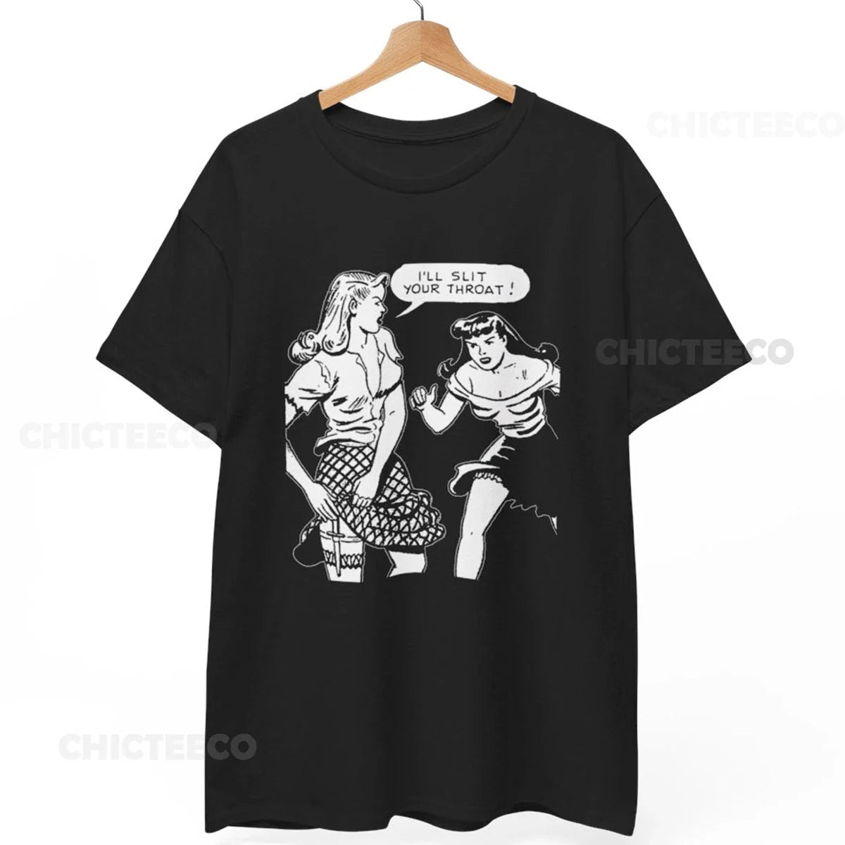 Girl Fight T-Shirt Gothic Horror Rock Music Alt Style Unisex Tee Unisex T-shirt, Sweatshirt, Hoodie, Long Sleeve Tee - T-Shirt, Sweatshirt, Hoodie