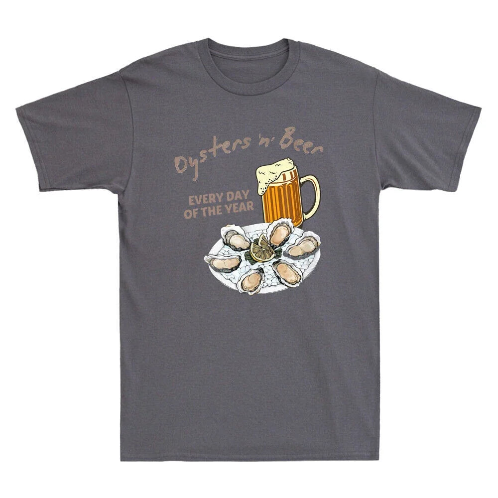 Oysters And Beer Everyday Of The Year Funny Design - Adult & Kids T-Shirts, Sweatshirts & Hoodies apparel design preview 1