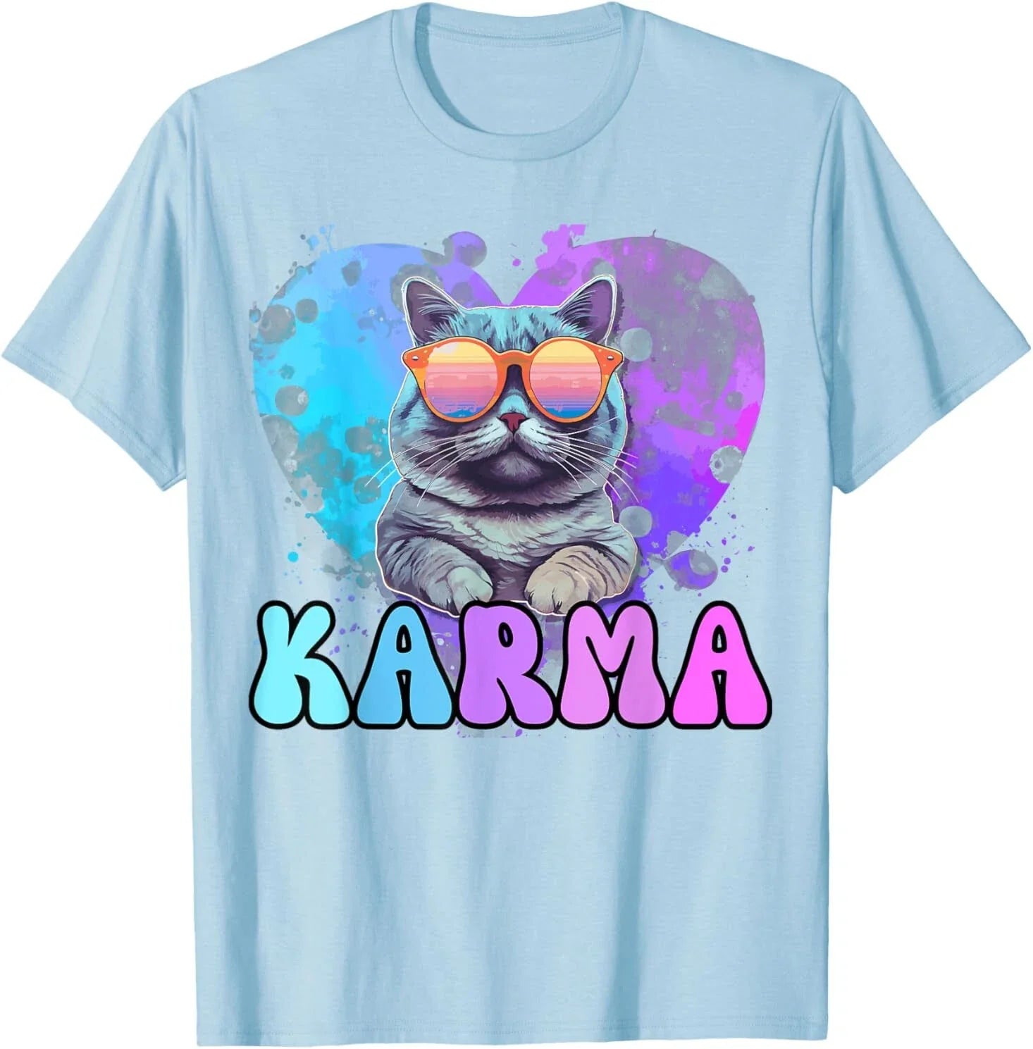 Cute Funny Cat Lover Heart Shape Karma T-Shirt Unisex T-shirt, Sweatshirt, Hoodie, Long Sleeve Tee - T-Shirt, Sweatshirt, Hoodie