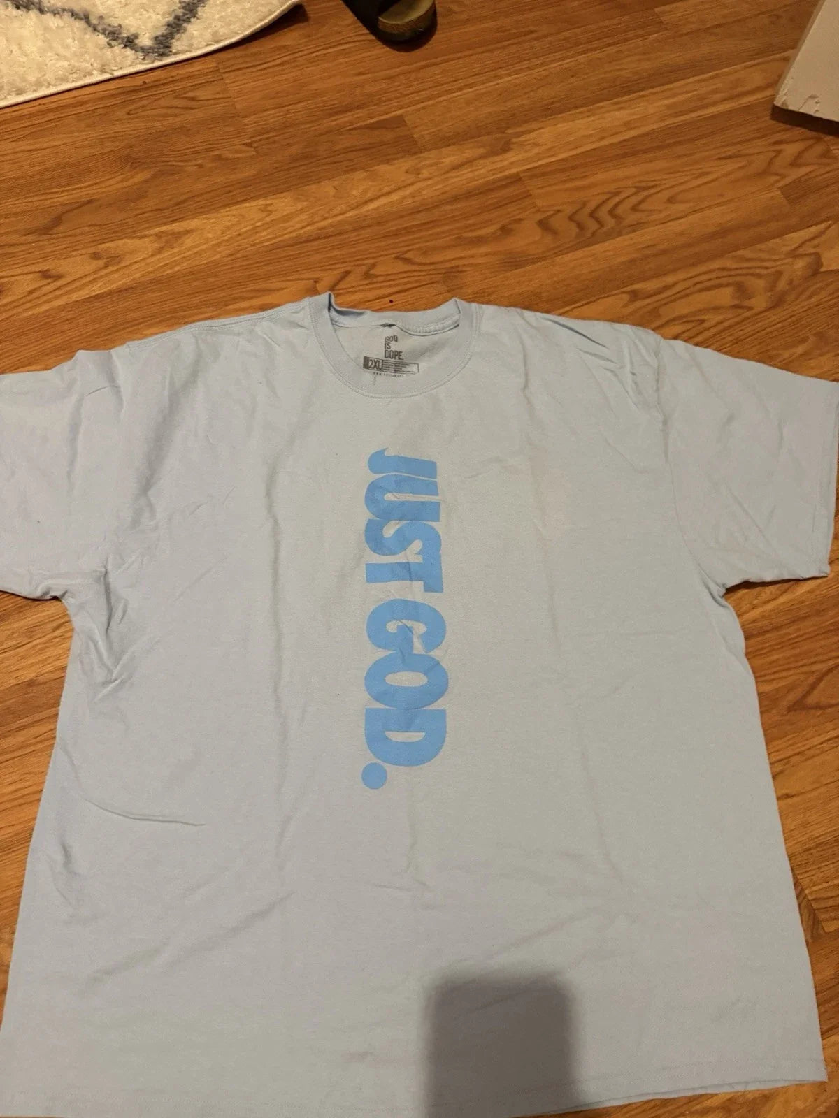 God Is Dope Light Blue Logo Graphic Print Crew Neck Short Sleeve T-Shirt 2XL Unisex T-shirt, Sweatshirt, Hoodie, Long Sleeve Tee - T-Shirt, Sweatshirt, Hoodie
