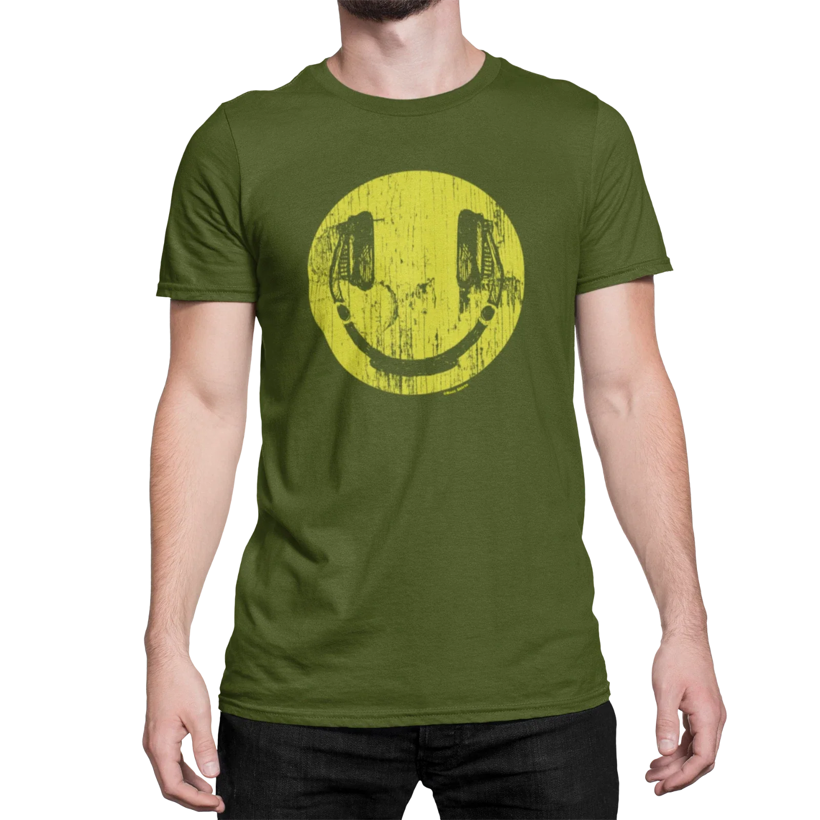 Headphones Face Mens Funny Music  T-Shirt DJ Clubbing Fun Festival Gift Unisex T-shirt, Sweatshirt, Hoodie, Long Sleeve Tee - T-Shirt, Sweatshirt, Hoodie