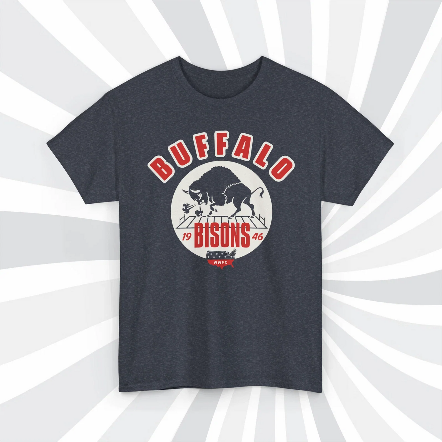 Buffalo Bisons 1946 AAFC Vintage Football Navy Heather T-Shirt - Bills Unisex T-shirt, Sweatshirt, Hoodie, Long Sleeve Tee - T-Shirt, Sweatshirt, Hoodie