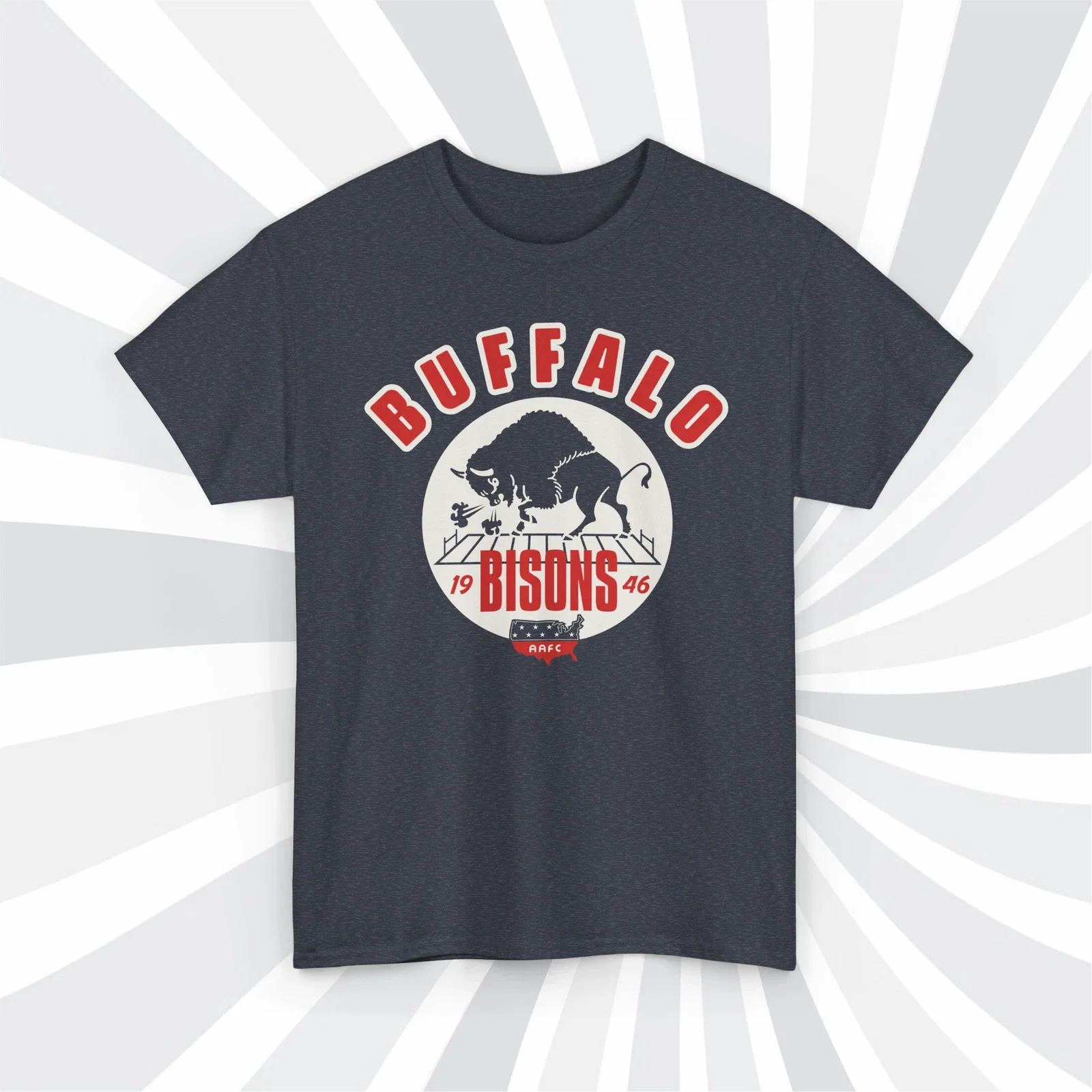 Buffalo Bisons 1946 AAFC Vintage Football Navy Heather T-Shirt - Bills Unisex T-shirt, Sweatshirt, Hoodie, Long Sleeve Tee - T-Shirt, Sweatshirt, Hoodie
