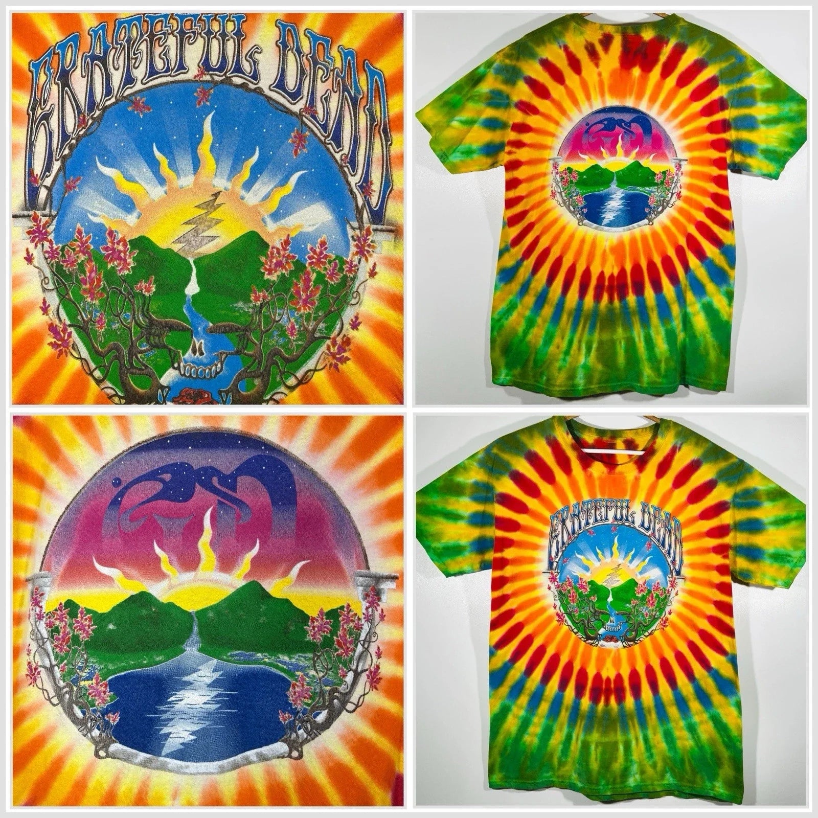 VTG Y2K Grateful Dead Sunrise The Waterfall Tie-die T Shirt Sz L Band Tee Rock Unisex T-shirt, Sweatshirt, Hoodie, Long Sleeve Tee - T-Shirt, Sweatshirt, Hoodie