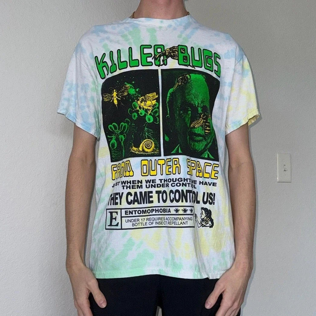 PacSun Killer Bugs From Outer Space Tie Dye Graphic Tee Sci-Fi Mens Size M Unisex T-shirt, Sweatshirt, Hoodie, Long Sleeve Tee - T-Shirt, Sweatshirt, Hoodie