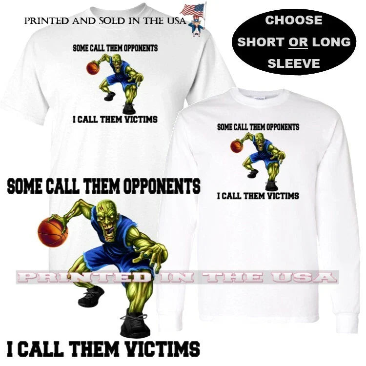 Basketball Zombie Team Mascot Player Victim Not Opponent Custom Cartoon T Shirt Unisex T-shirt, Sweatshirt, Hoodie, Long Sleeve Tee - T-Shirt, Sweatshirt, Hoodie